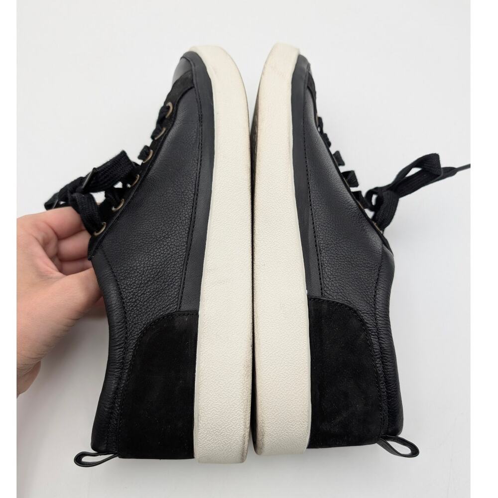 Vionic Black Leather & Suede Sneakers with Cream Sole - Picture 6 of 13